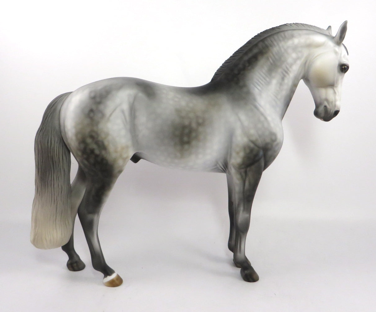 TRUTH OR DARE -  OOAK DAPPLE GREY ANDALUSIAN  MODEL HORSE BY DAWN QUICK PJ20
