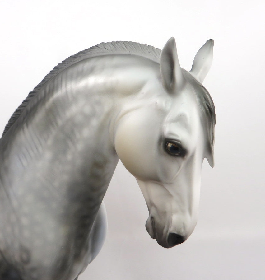 TRUTH OR DARE -  OOAK DAPPLE GREY ANDALUSIAN  MODEL HORSE BY DAWN QUICK PJ20