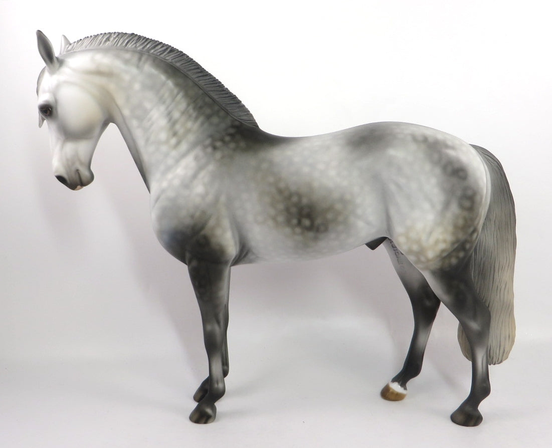 TRUTH OR DARE -  OOAK DAPPLE GREY ANDALUSIAN  MODEL HORSE BY DAWN QUICK PJ20
