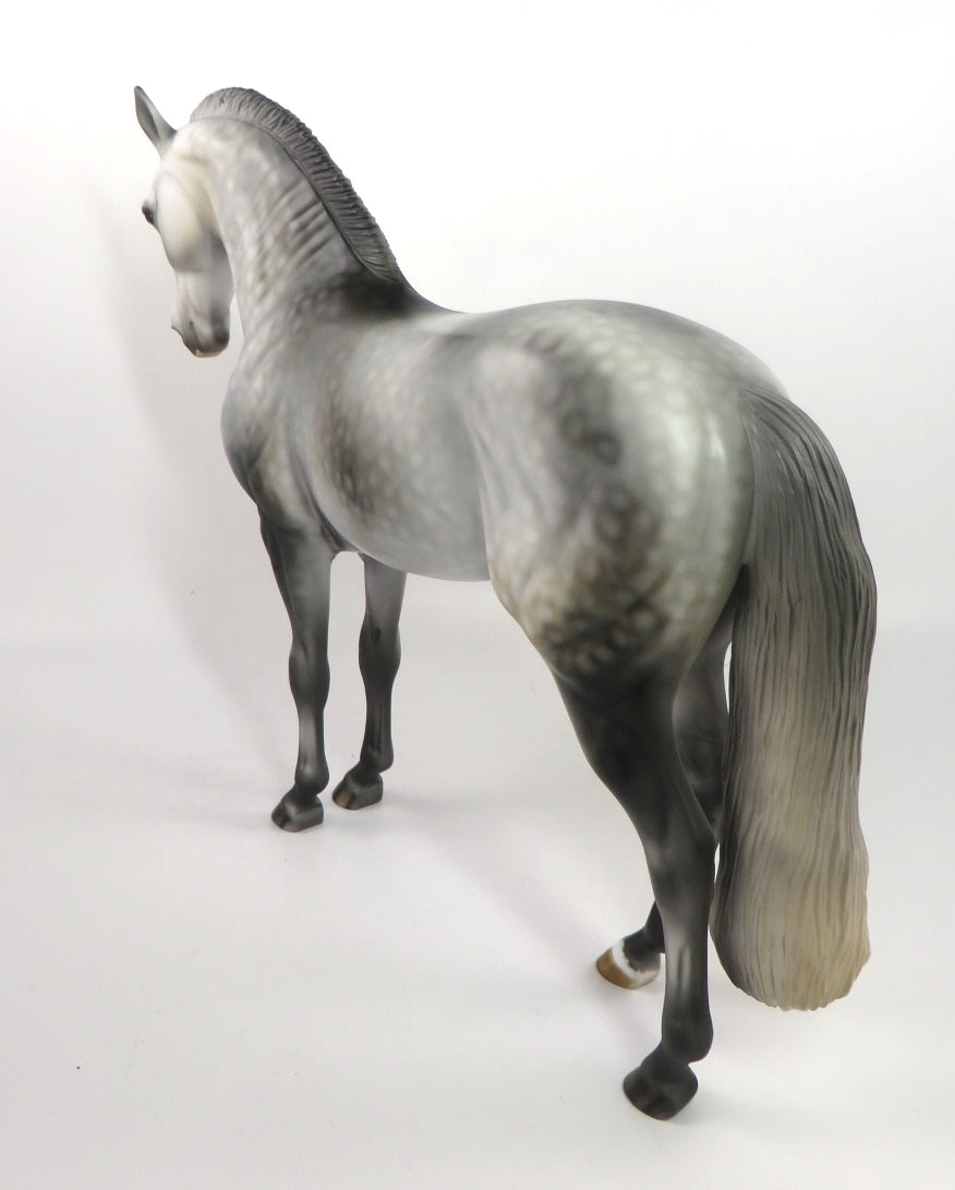 TRUTH OR DARE -  OOAK DAPPLE GREY ANDALUSIAN  MODEL HORSE BY DAWN QUICK PJ20
