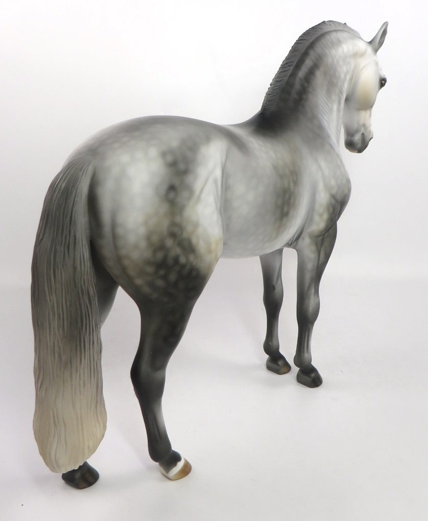 TRUTH OR DARE -  OOAK DAPPLE GREY ANDALUSIAN  MODEL HORSE BY DAWN QUICK PJ20