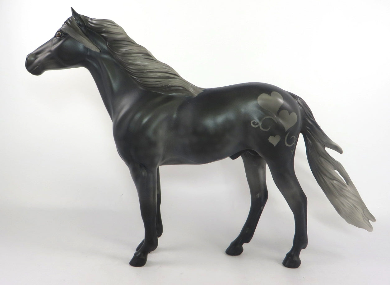 TWILIGHT TIME-OOAK DAPPLE BLACK MUSTANG DECORATOR MODEL HORSE 2/13/20