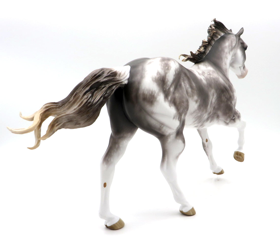 Velvet Fog-OOAK Liver Chestnut Sabino FQH Painted by Sheryl Leisure 10/25/21