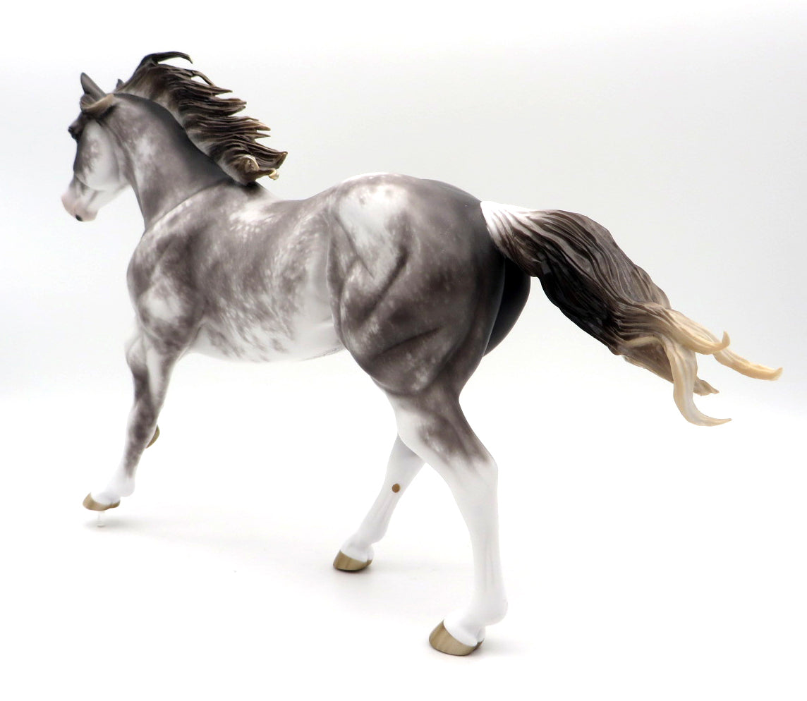 Velvet Fog-OOAK Liver Chestnut Sabino FQH Painted by Sheryl Leisure 10/25/21