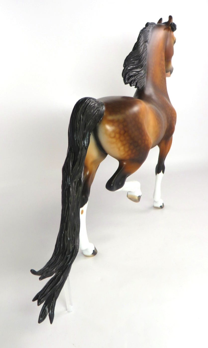 VINCENZO-OOAK DAPPLE BAY SADDLEBRED MODEL HORSE 12/13/19