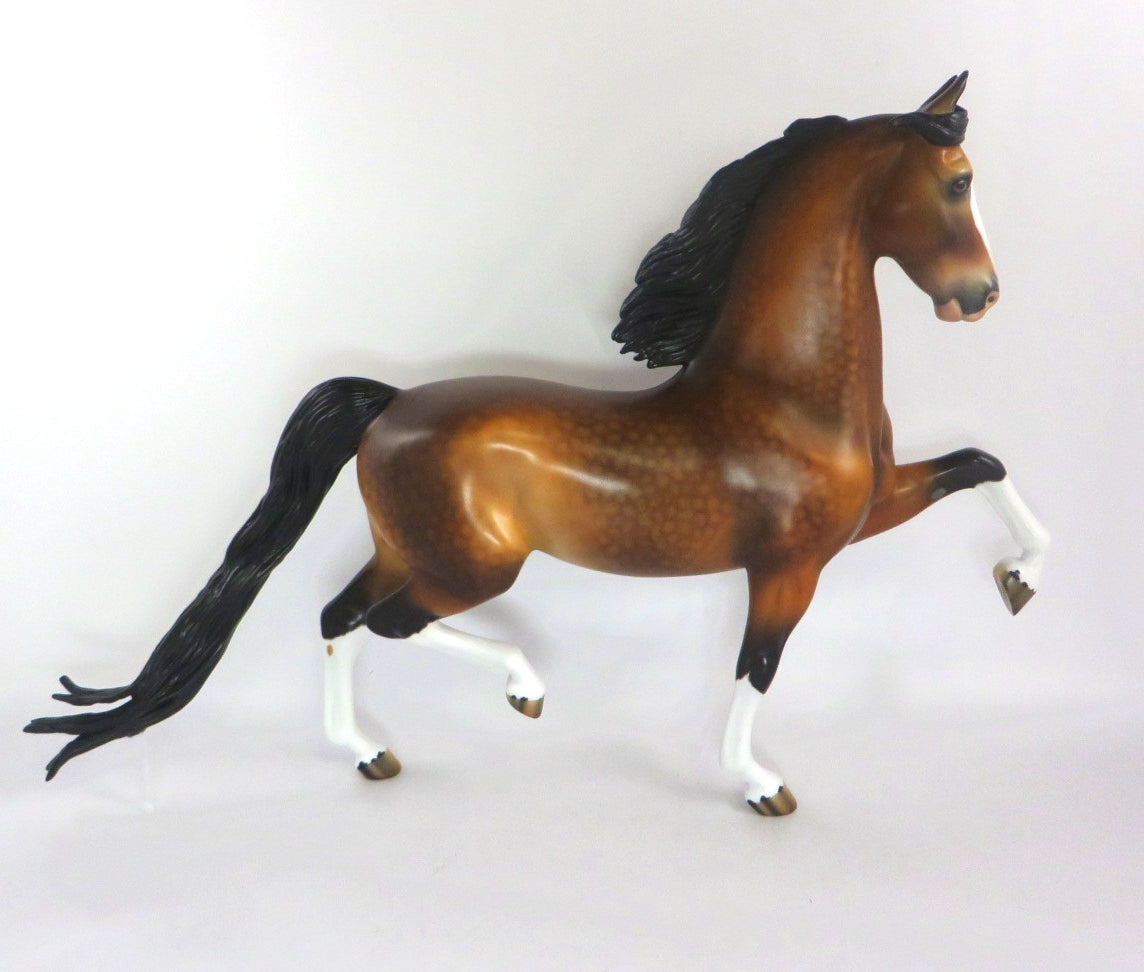 VINCENZO-OOAK DAPPLE BAY SADDLEBRED MODEL HORSE 12/13/19