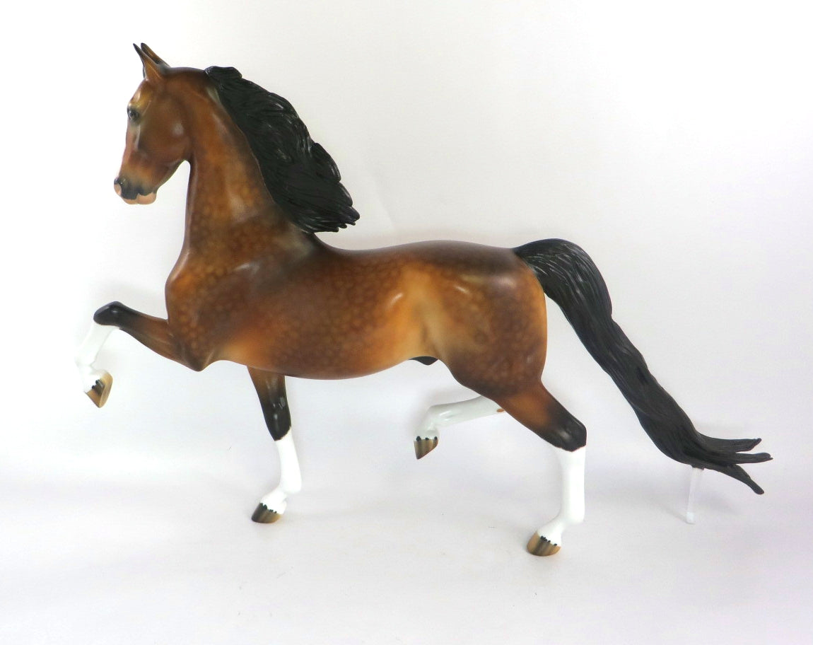 VINCENZO-OOAK DAPPLE BAY SADDLEBRED MODEL HORSE 12/13/19