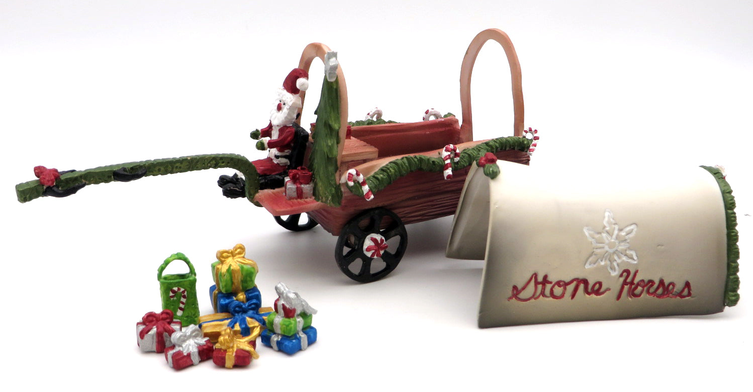 Christmas Wagon Train- OOAK Custom Mules with Wagon Train Painted By Dawn 12/20/21