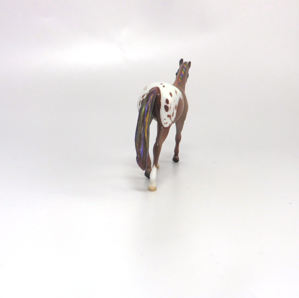 JESTER- OOAK MARDI GRAS DECORATOR WARMBLOOD CHIP ROAN APPY BY AMANDA HOSTETLER  3-5-19