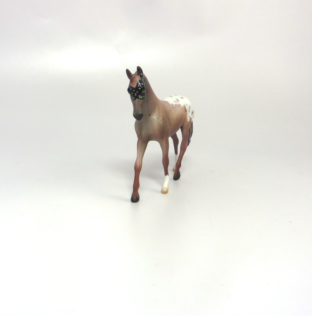 JESTER- OOAK MARDI GRAS DECORATOR WARMBLOOD CHIP ROAN APPY BY AMANDA HOSTETLER  3-5-19