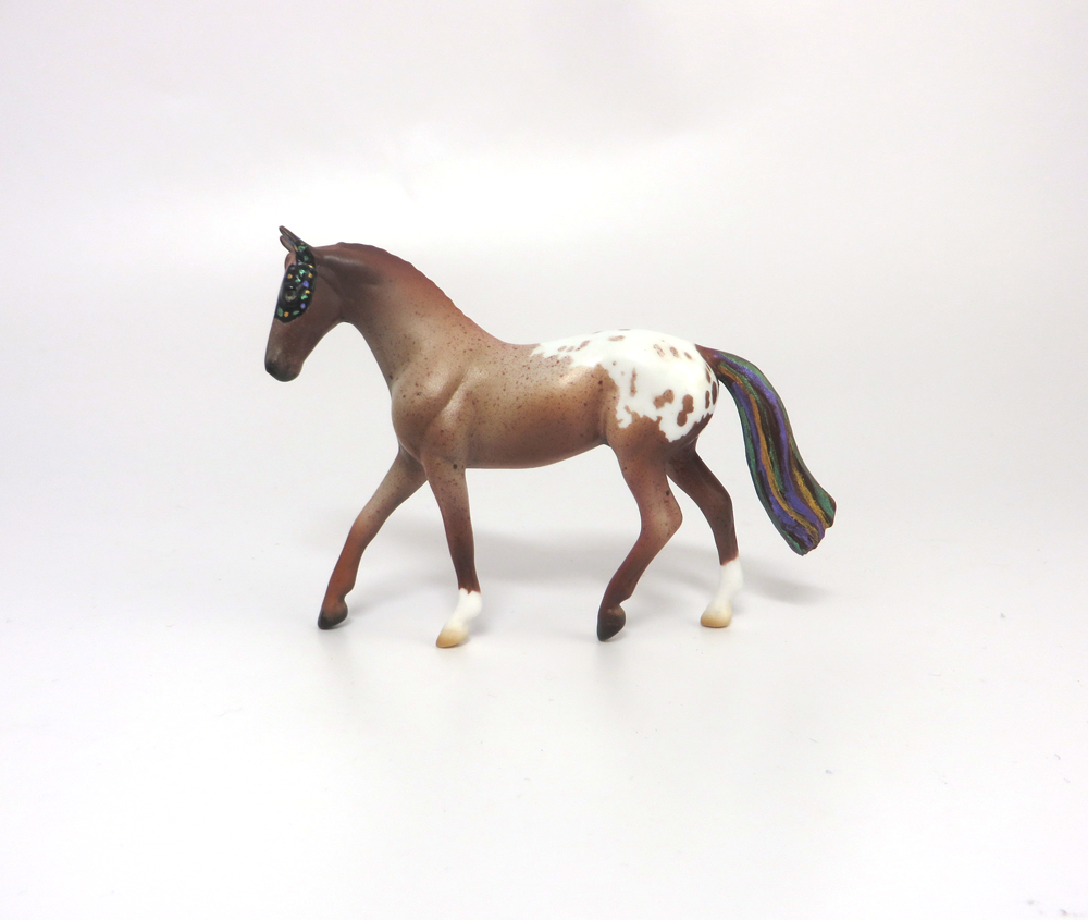 JESTER- OOAK MARDI GRAS DECORATOR WARMBLOOD CHIP ROAN APPY BY AMANDA HOSTETLER  3-5-19