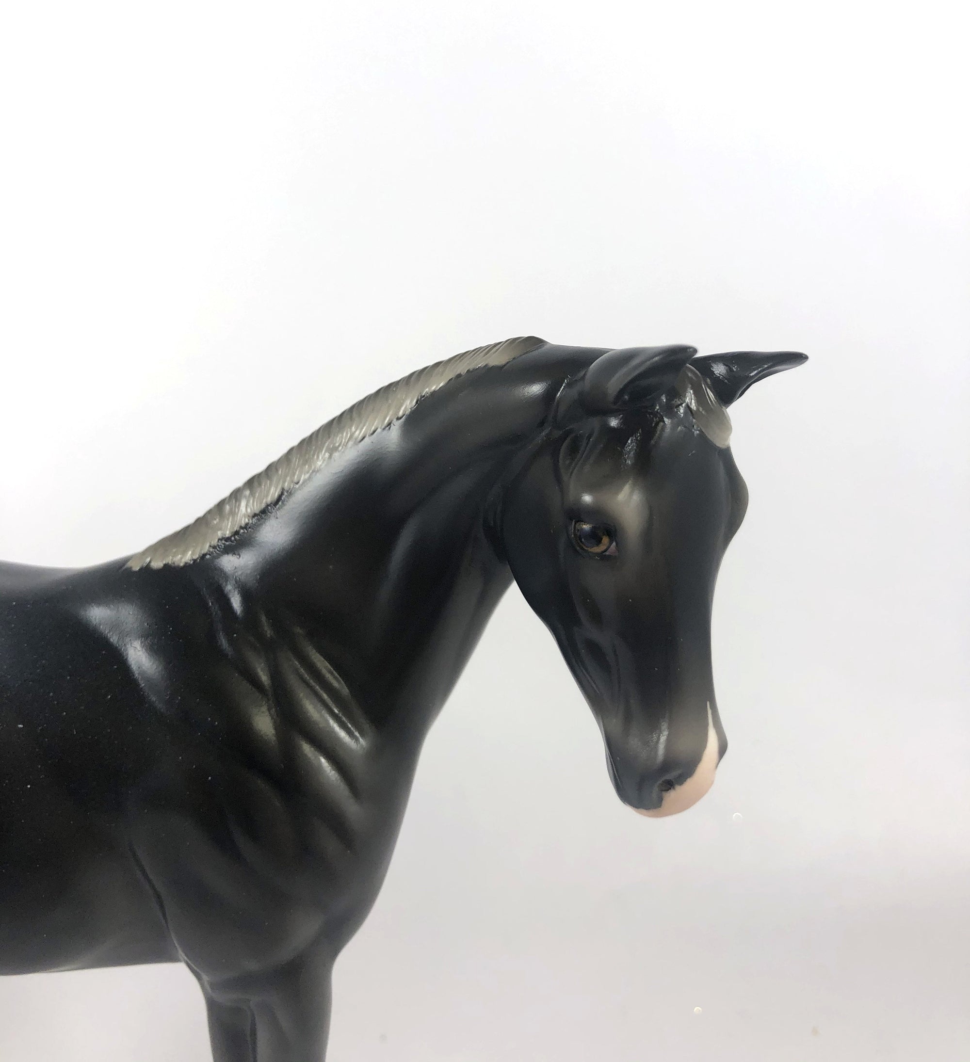 MIDNIGHT BURST -OOAK BLACK ROAN WEANLING MODEL HORSE BY AUDREY DIXON MM 19