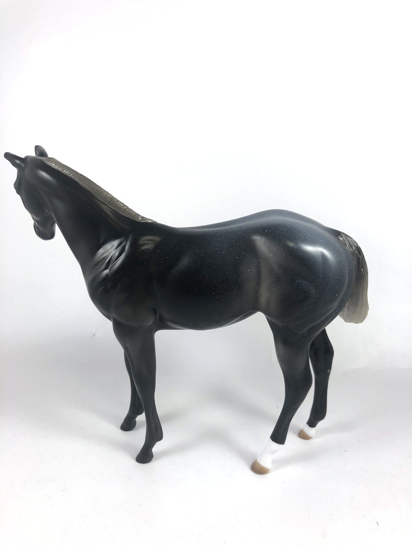 MIDNIGHT BURST -OOAK BLACK ROAN WEANLING MODEL HORSE BY AUDREY DIXON MM 19