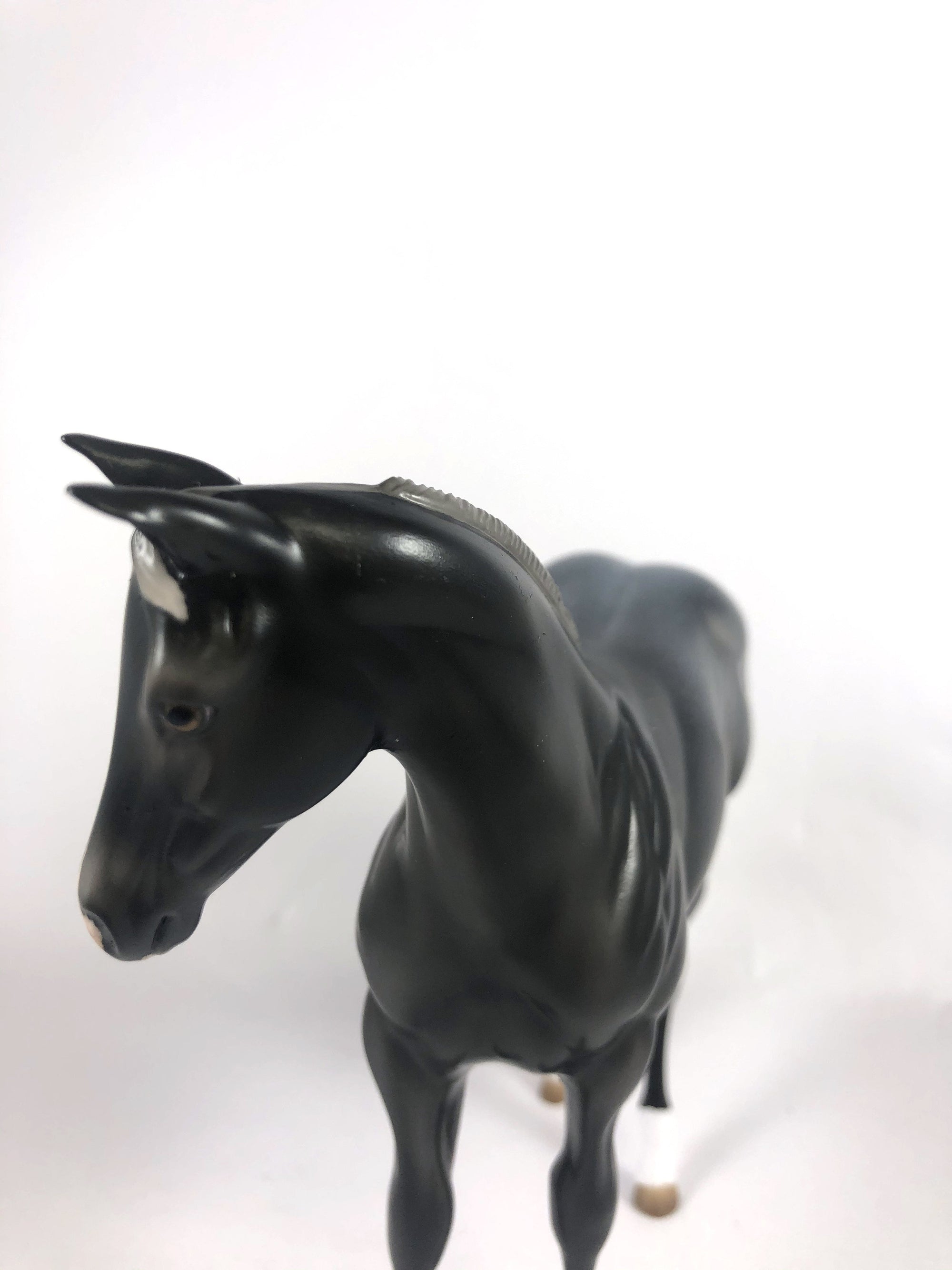 MIDNIGHT BURST -OOAK BLACK ROAN WEANLING MODEL HORSE BY AUDREY DIXON MM 19