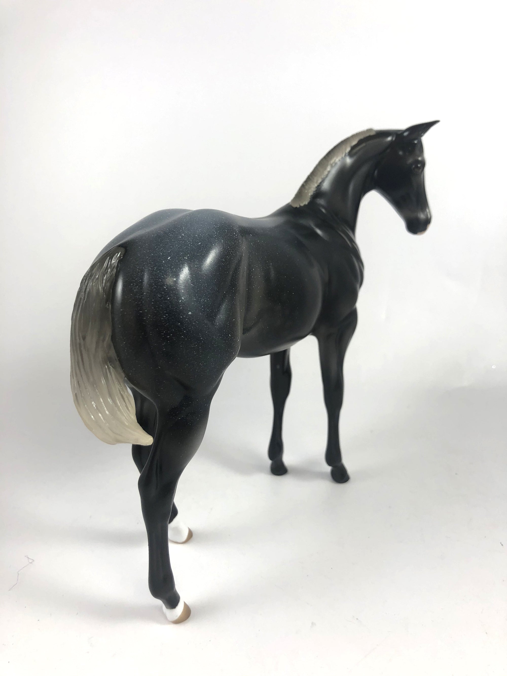 MIDNIGHT BURST -OOAK BLACK ROAN WEANLING MODEL HORSE BY AUDREY DIXON MM 19