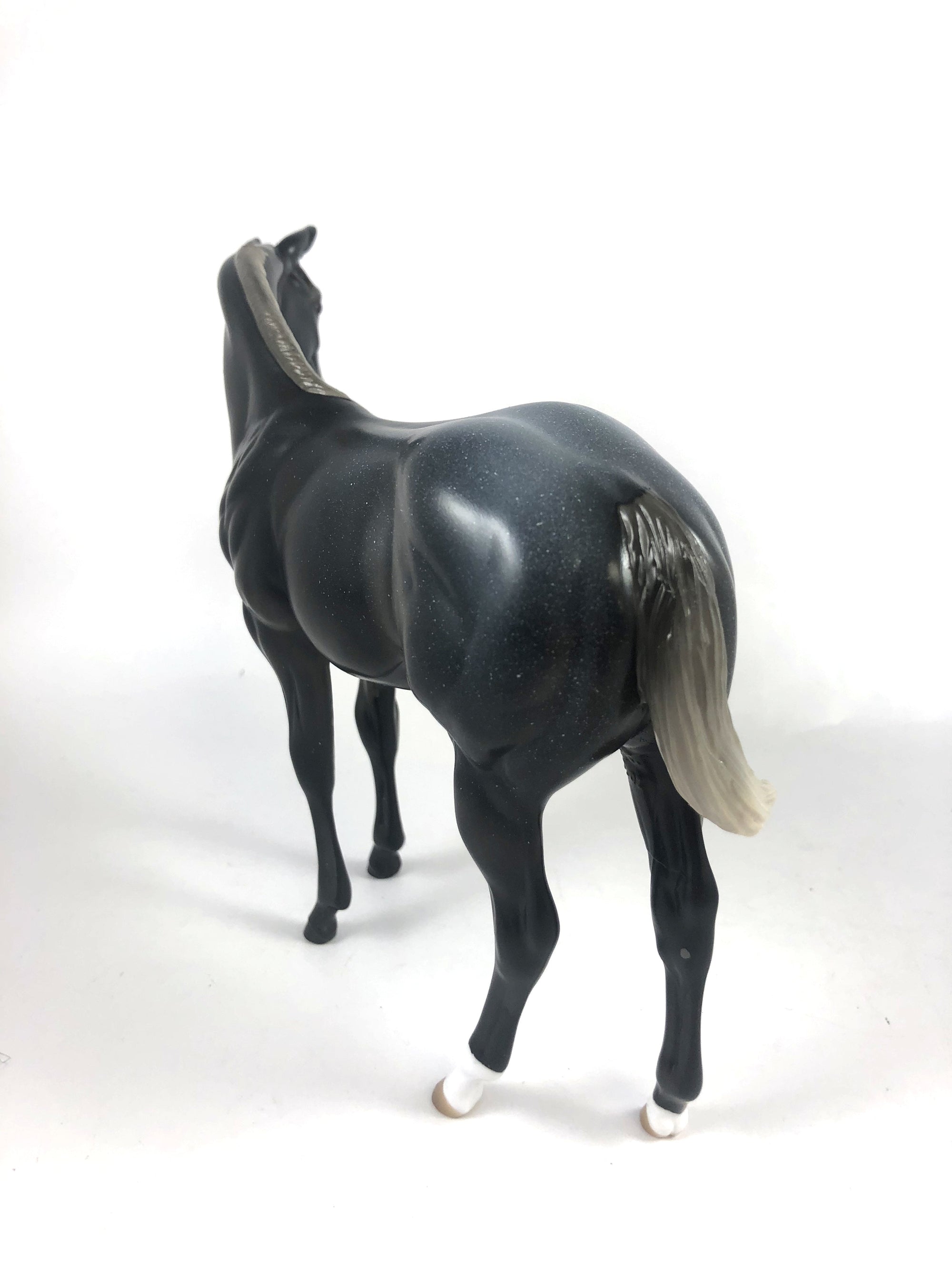 MIDNIGHT BURST -OOAK BLACK ROAN WEANLING MODEL HORSE BY AUDREY DIXON MM 19