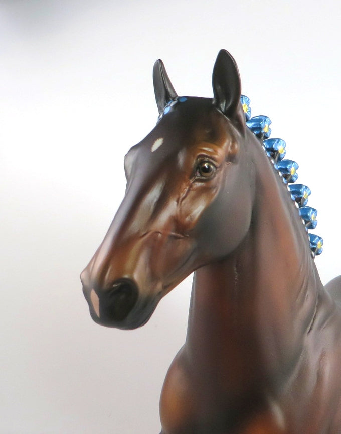 WHISKEY - OOAK DAPPLE BAY TROTTING DRAFTER MODEL HORSE BY KAYLA WESSE 2/21/20