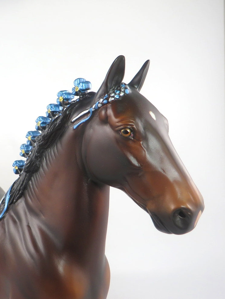 WHISKEY - OOAK DAPPLE BAY TROTTING DRAFTER MODEL HORSE BY KAYLA WESSE 2/21/20