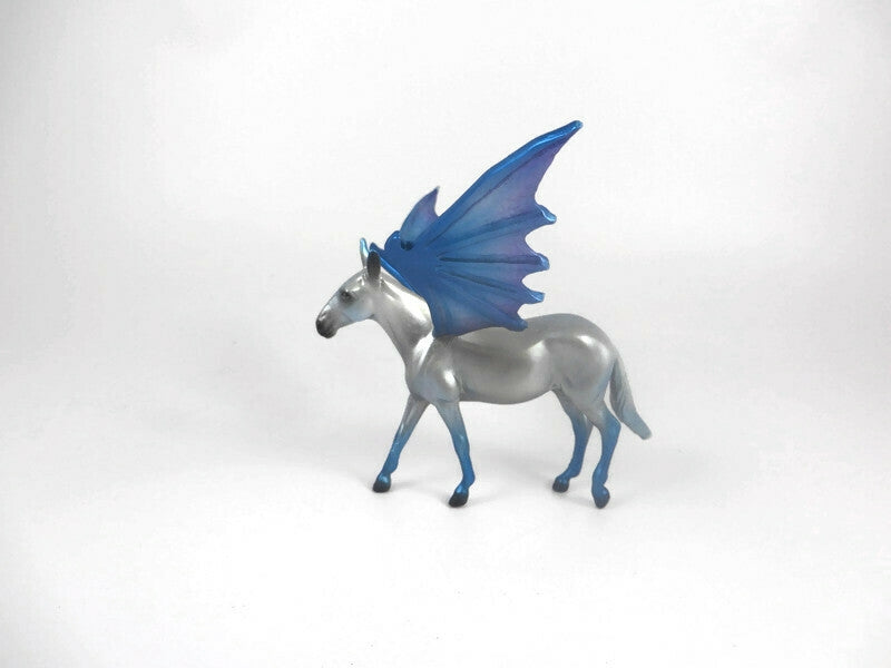 SUPERSTITION -OOAK BLUE HALLOWEEN DECORATOR MULE BAT CHIP BY MISSY FOX MM 19