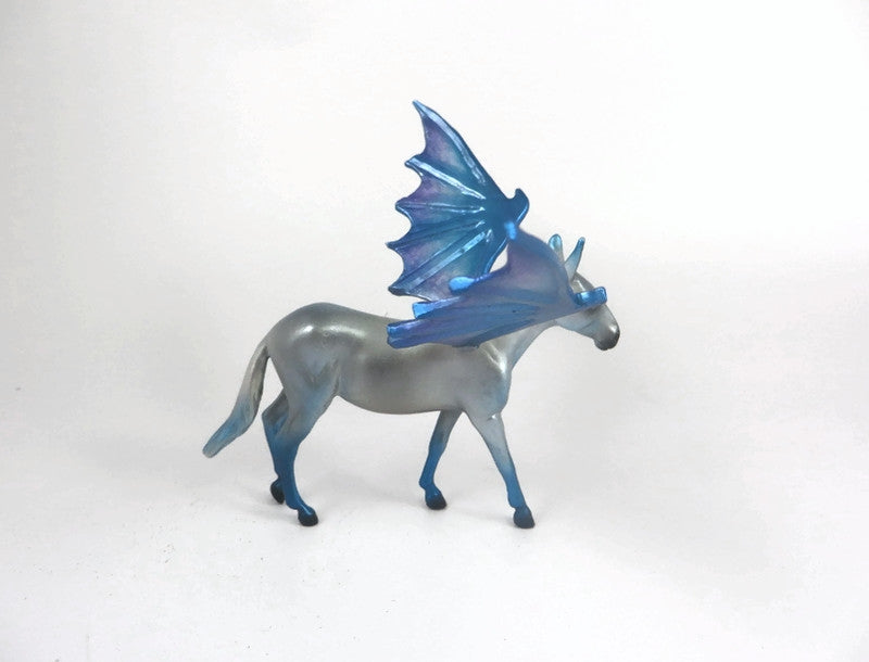 SUPERSTITION -OOAK BLUE HALLOWEEN DECORATOR MULE BAT CHIP BY MISSY FOX MM 19