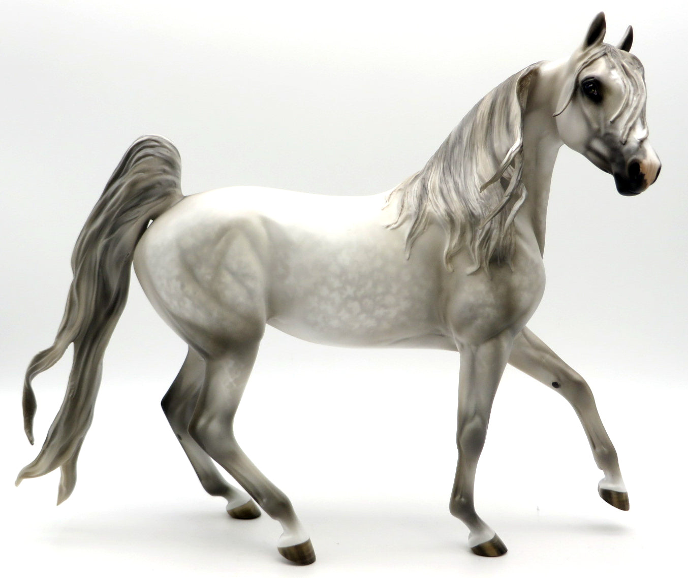 White Christmas-OOAK Dapple Grey Arabian Painted by Julie 12/27/21