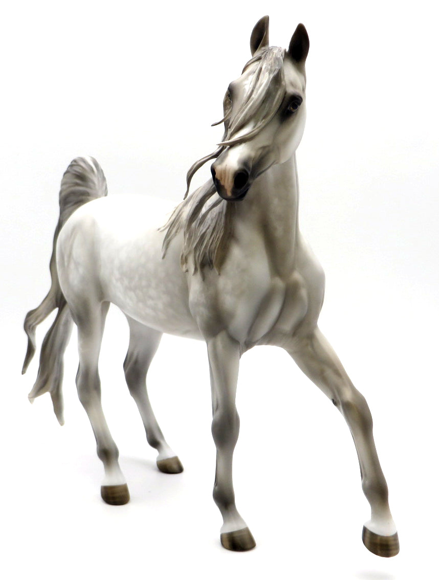 White Christmas-OOAK Dapple Grey Arabian Painted by Julie 12/27/21