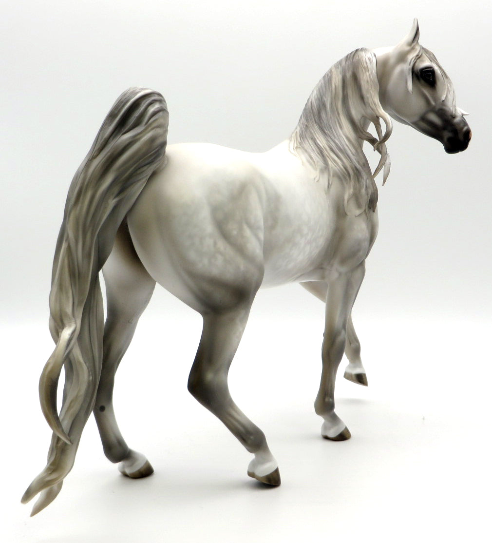 White Christmas-OOAK Dapple Grey Arabian Painted by Julie 12/27/21