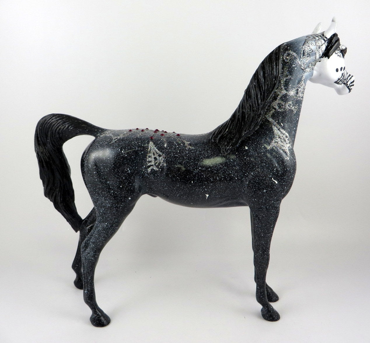 WIDOW MAKER-OOAK HALLOWEEN DECORATOR GREY WITH SPIDER WEBS BY DAWN QUICK MM19