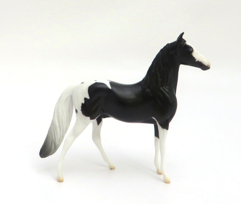 WINTER SOLSTICE - OOAK BLACK & WHITE PAINT MORGAN  CHIP DECORATOR BY DAWN QUICK EA20