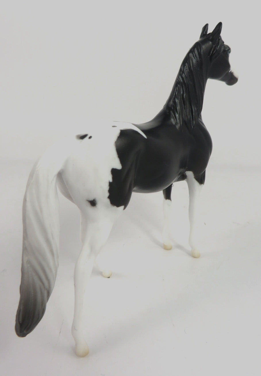 WINTER SOLSTICE - OOAK BLACK & WHITE PAINT MORGAN  CHIP DECORATOR BY DAWN QUICK WHS19