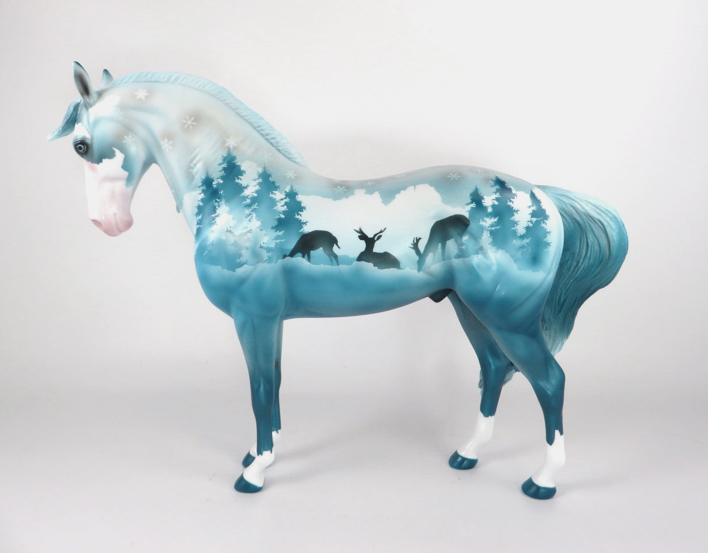 WINTER WILDLIFE  - OOAK WINTER SCENE DECORATOR ANDALUSIAN  BY DAWN QUICK WHS19