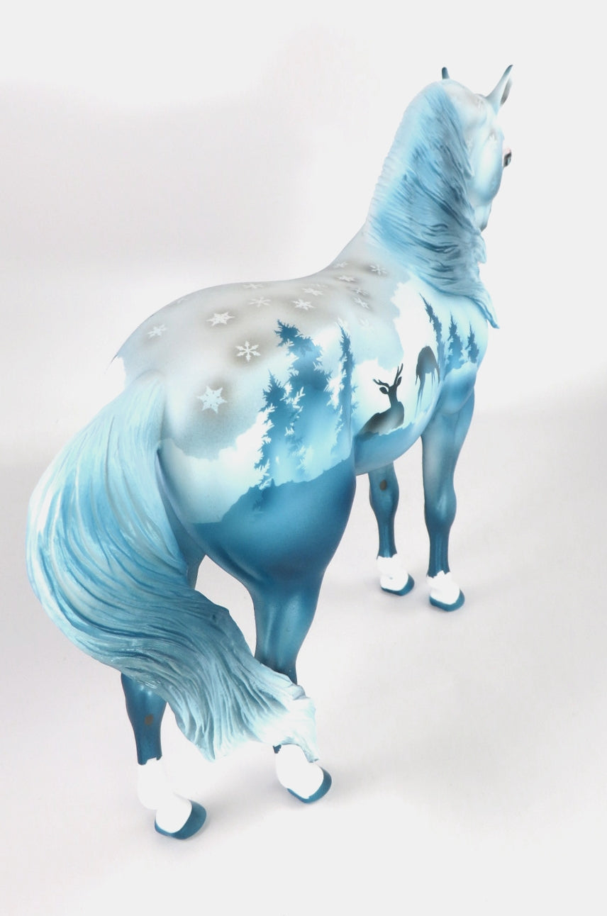 WINTER WILDLIFE  - OOAK WINTER SCENE DECORATOR ANDALUSIAN  BY DAWN QUICK WHS19