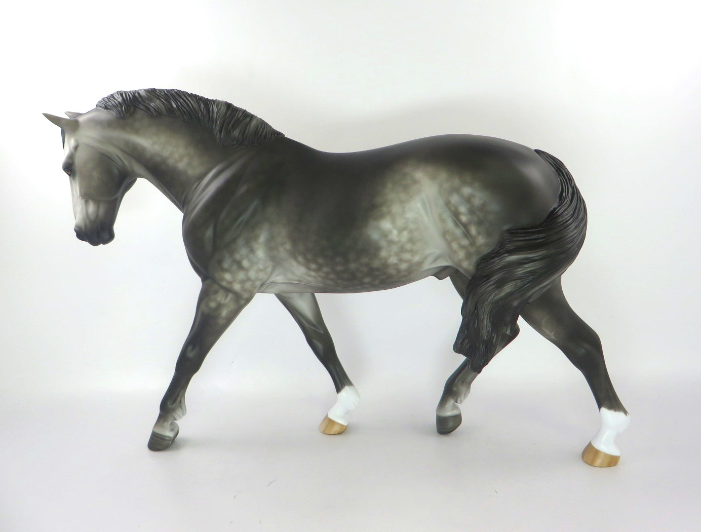 WOOLEN MITTENS - OOAK DARK DAPPLE GREY IRISH DRAFT BY SHERYL LEISURE WHS19