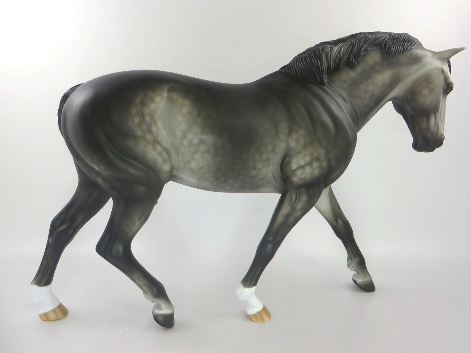 WOOLEN MITTENS - OOAK DARK DAPPLE GREY IRISH DRAFT BY SHERYL LEISURE WHS19