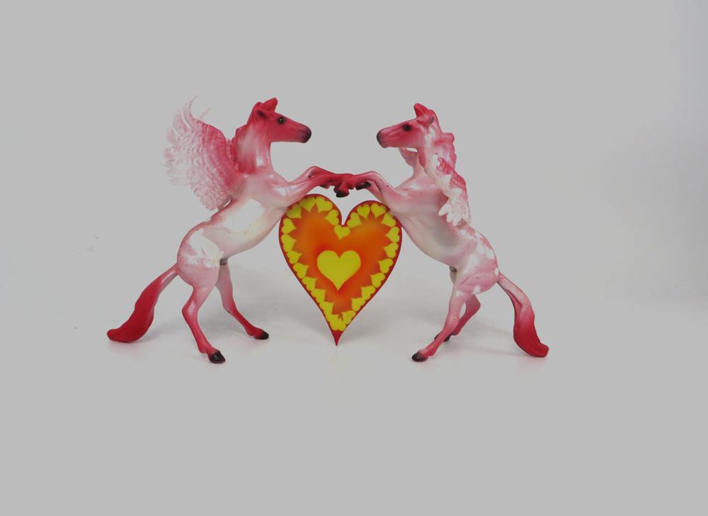 CUPID CASSANOVAS- OOAK- DOUBLE REARING PEGACHIPS PINK WITH RED AND YELLOW HEART-SB19