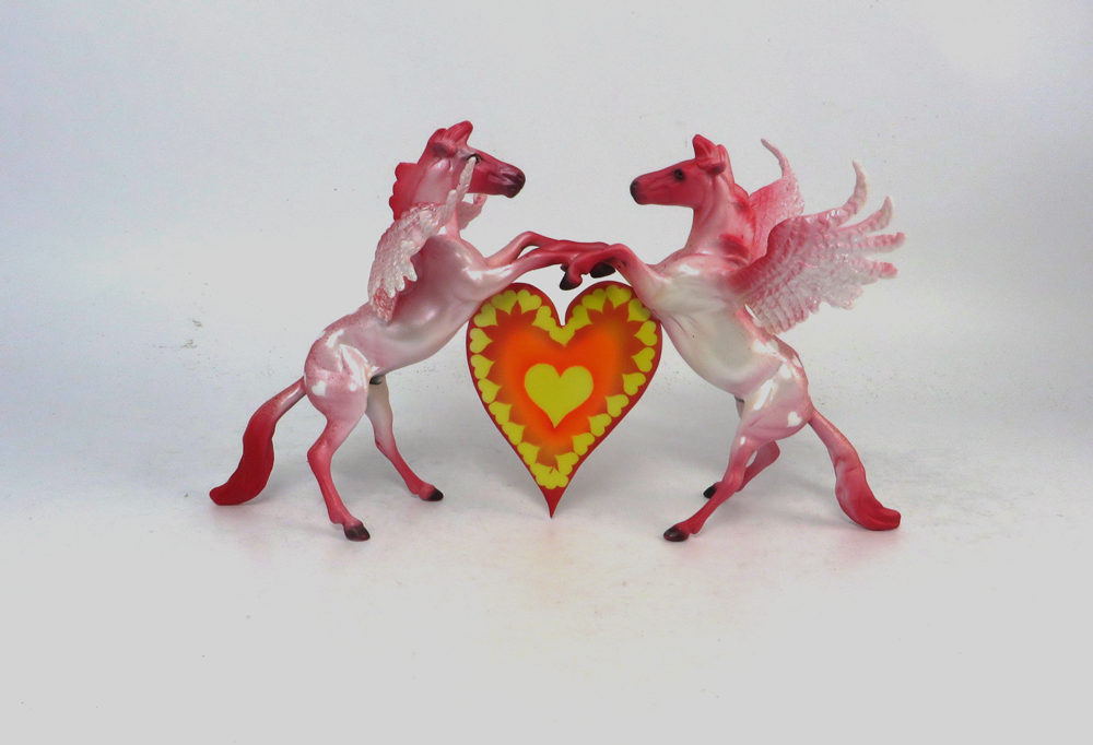 CUPID CASSANOVAS- OOAK- DOUBLE REARING PEGACHIPS PINK WITH RED AND YELLOW HEART-SB19