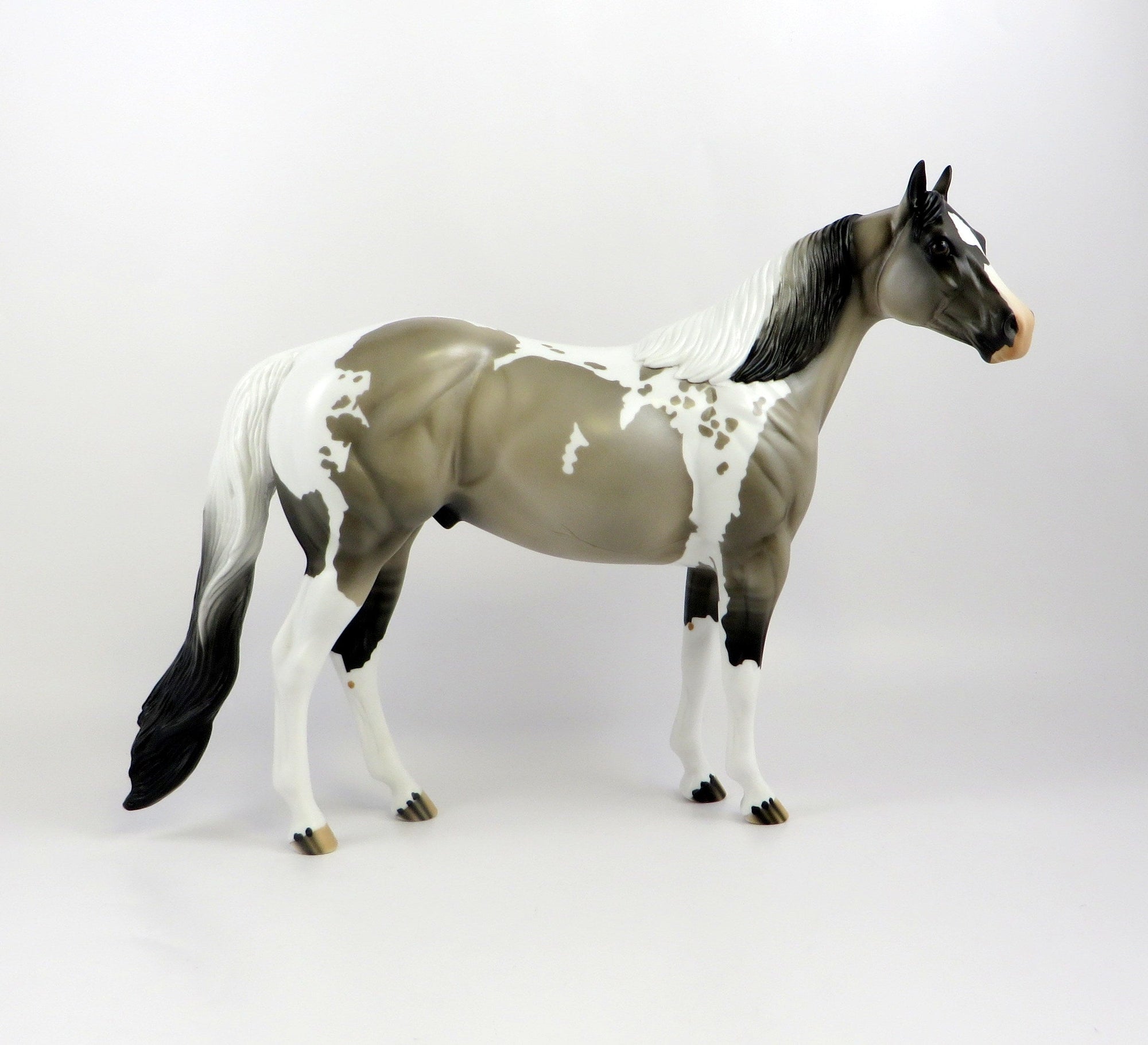 YGRANIE-OOAK GRULLA TOBIANO ISH MODEL HORSE EQ 19