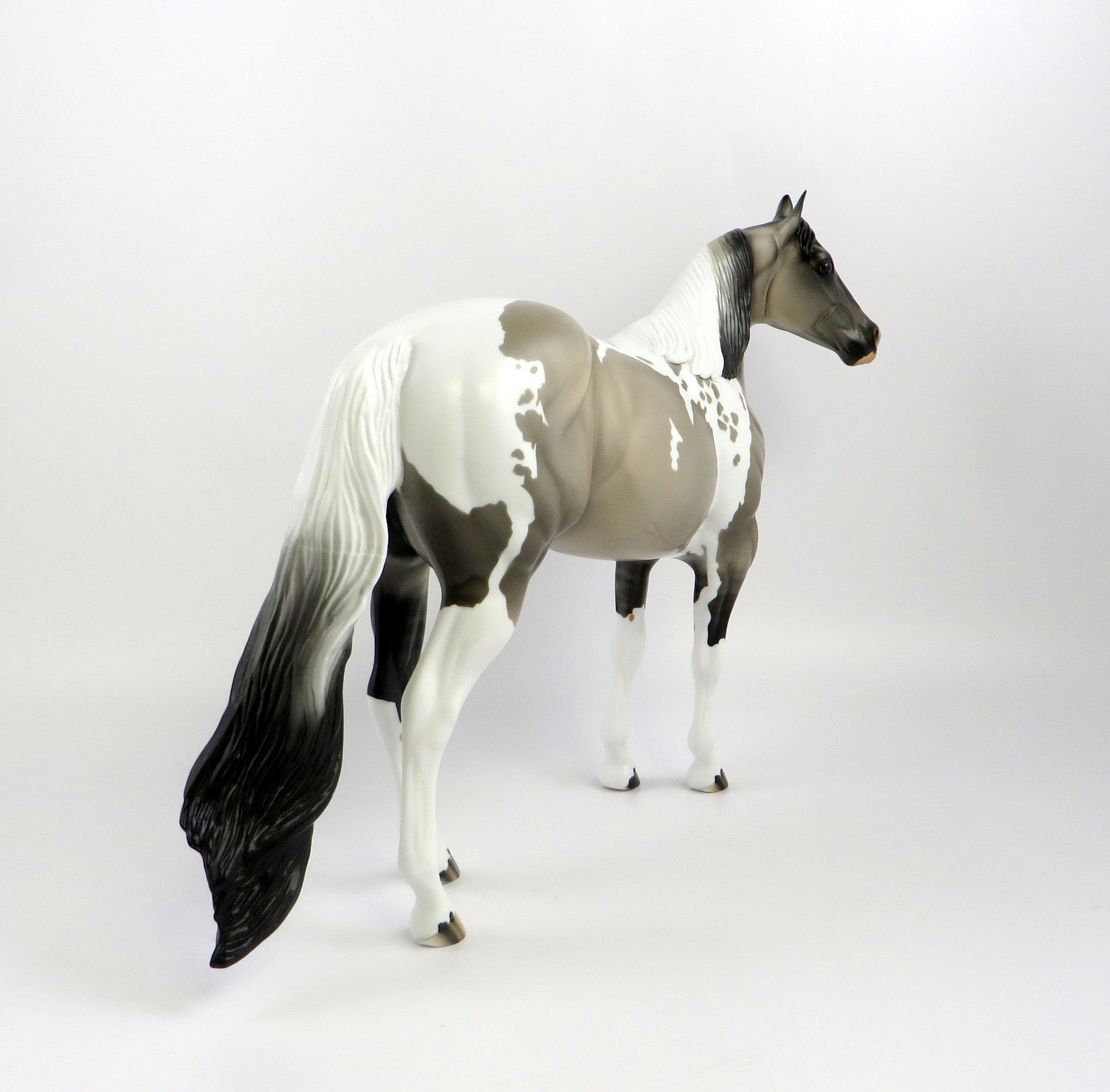 YGRANIE-OOAK GRULLA TOBIANO ISH MODEL HORSE EQ 19