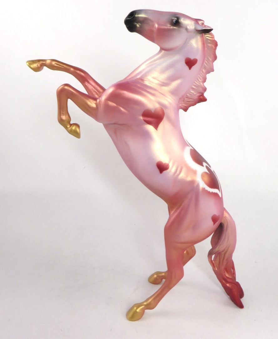 YOU STOLE MY HEART - OOAK VALENTINE REARING PEBBLE MODEL HORSE 2/12/20