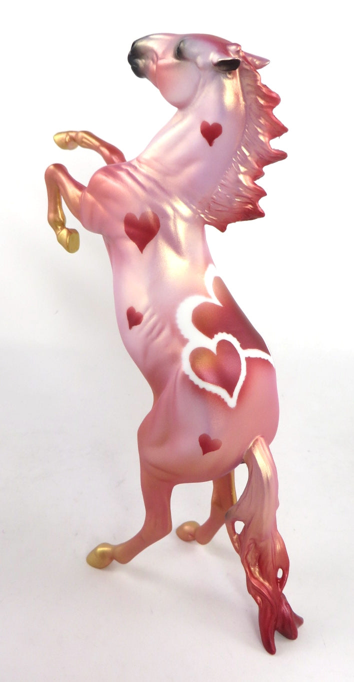 YOU STOLE MY HEART - OOAK VALENTINE REARING PEBBLE MODEL HORSE 2/12/20