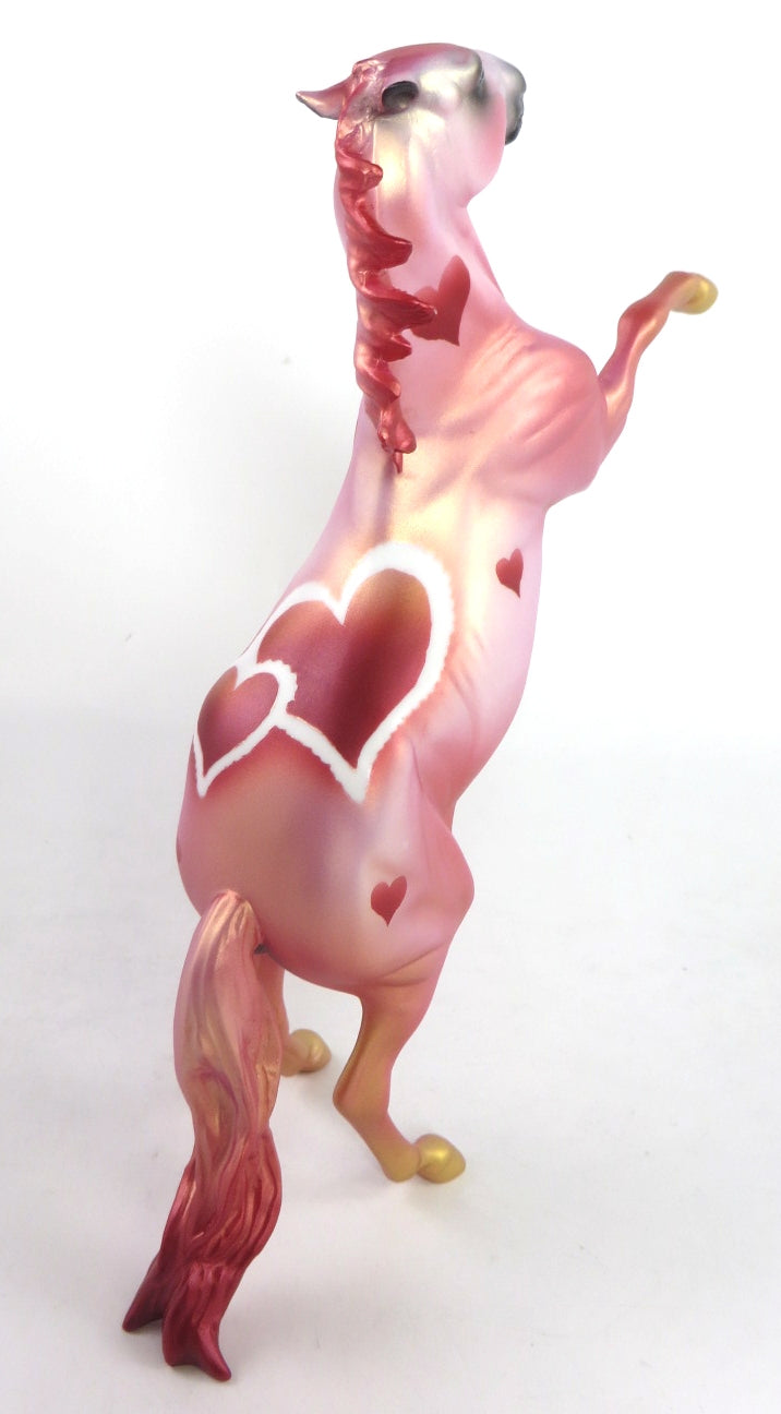 YOU STOLE MY HEART - OOAK VALENTINE REARING PEBBLE MODEL HORSE 2/12/20