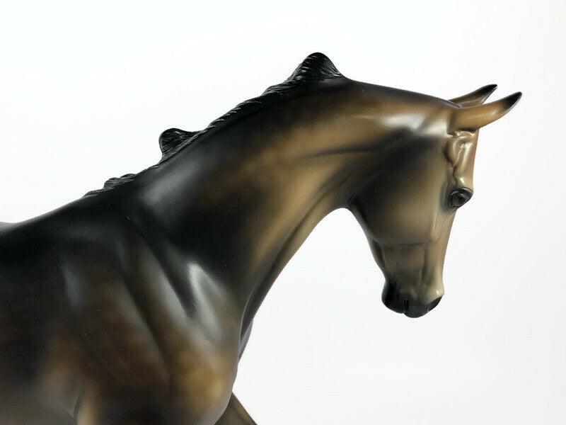 ZACCHINI -OOAK DAPPLED SOOTY BUCKSKIN THOROUGHBRED MODEL HORSE BY MISSY FOX LHS 19