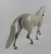ZOMBIE-OOAK  FLEA BITTEN LIGHT GREY PONY MODEL HORSE BY KAYLA WESSE MM19